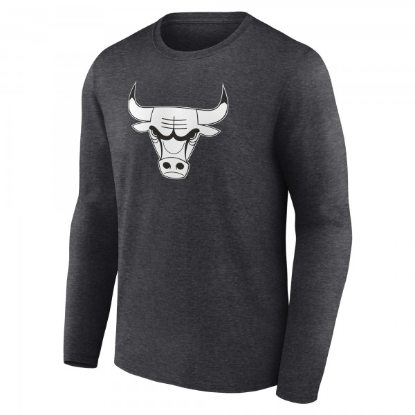 Футболка с длинным рукавом Chicago Bulls Charcoal Personalized Name & Number Monochrome