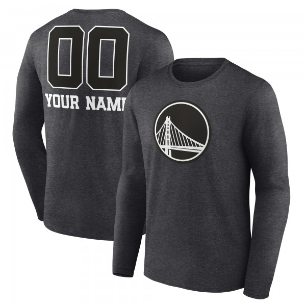 Футболка с длинным рукавом Golden State Warriors Personalized Name & Number Monochrome - Charcoal