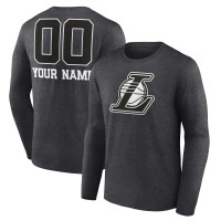 Футболка с длинным рукавом Los Angeles Lakers Personalized Name & Number Monochrome - Charcoal
