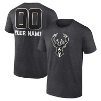 Футболка Milwaukee Bucks Personalized Name & Number Monochrome - Charcoal