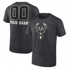 Футболка Milwaukee Bucks Personalized Name & Number Monochrome - Charcoal