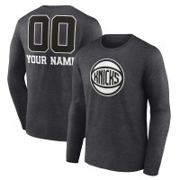 Футболка с длинным рукавом New York Knicks Personalized Name & Number Monochrome - Charcoal