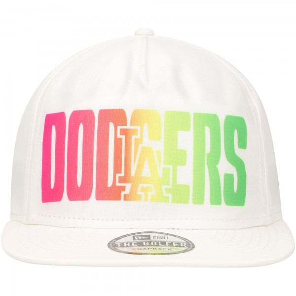 Los Angeles Dodgers New Era White Spring Spectrum Golfer Snapback Hat