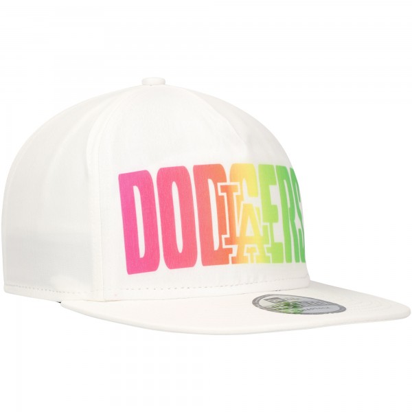 Los Angeles Dodgers New Era White Spring Spectrum Golfer Snapback Hat