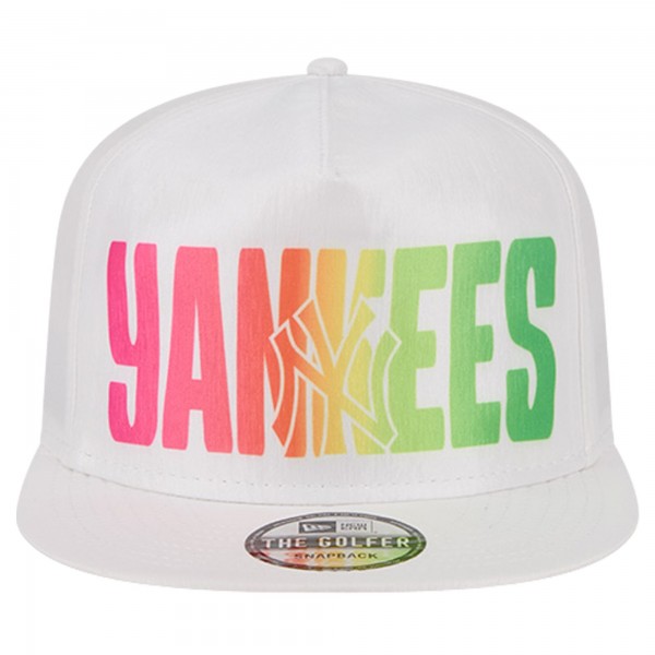 New York Yankees New Era White Spring Spectrum Golfer Snapback Hat