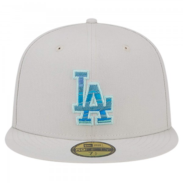 Бейсболка Los Angeles Dodgers New Era Khaki Stone Mist 59FIFTY