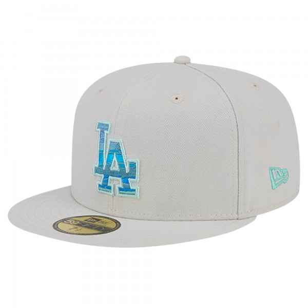 Бейсболка Los Angeles Dodgers New Era Khaki Stone Mist 59FIFTY