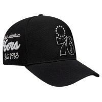 Philadelphia 76ers Pro Standard Black Paint the City Pinch Front Snapback Hat