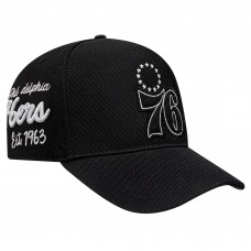 Philadelphia 76ers Pro Standard Black Paint the City Pinch Front Snapback Hat