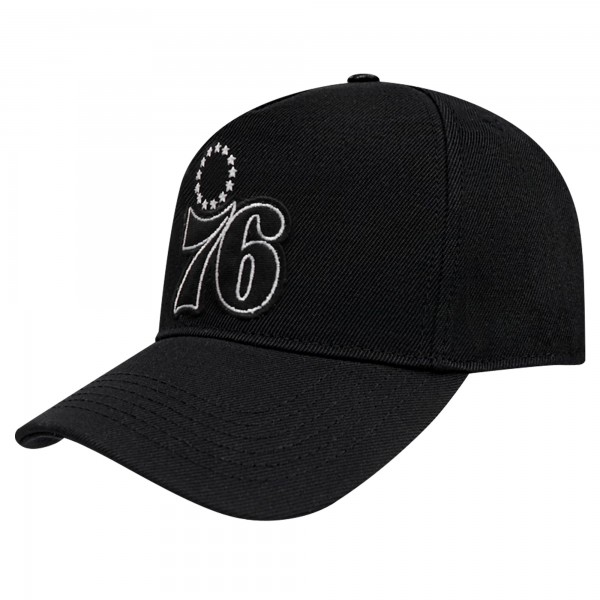 Philadelphia 76ers Pro Standard Black Paint the City Pinch Front Snapback Hat
