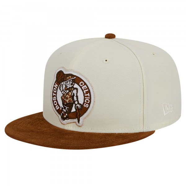 Бейсболка Boston Celtics New Era 2-Tone Corduroy Visor 59FIFTY - Cream/Brown