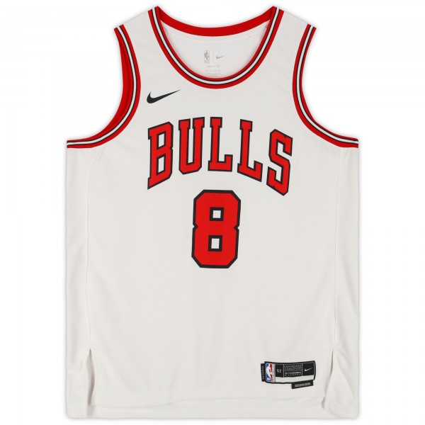 Игровая джерси Zach LaVine Chicago Bulls Autographed Fanatics Authentic White Nike Association Edition Swingman