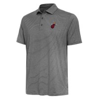 Miami Heat Antigua Heather Black Scheme Polo