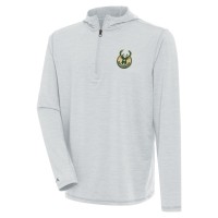 Кофта на короткой молнии Milwaukee Bucks Antigua Tidy Lightweight - Heather Gray