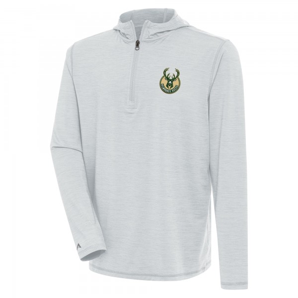 Кофта на короткой молнии Milwaukee Bucks Antigua Tidy Lightweight - Heather Gray
