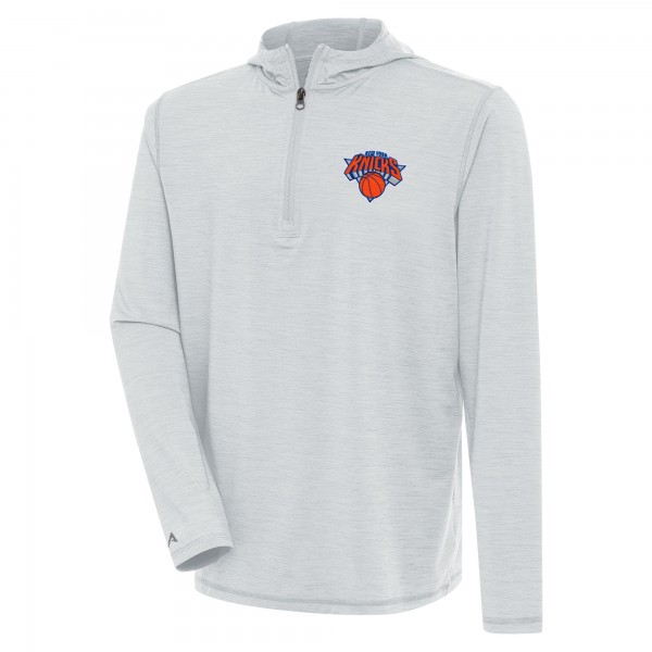 Кофта на короткой молнии New York Knicks Antigua Tidy Lightweight - Heather Gray