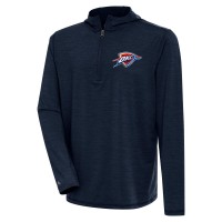 Oklahoma City Thunder Antigua Heather Navy Tidy Quarter-Zip Lightweight Pullover Top