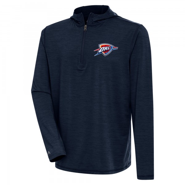 Oklahoma City Thunder Antigua Heather Navy Tidy Quarter-Zip Lightweight Pullover Top