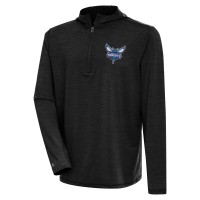 Кофта на короткой молнии Charlotte Hornets Antigua Tidy Lightweight - Heather Black