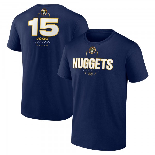 Denver Nuggets Nikola Jokic Navy Behind The Back Name & Number T-Shirt