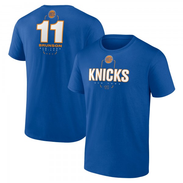 Футболка Jalen Brunson New York Knicks Behind The Back Name & Number - Blue