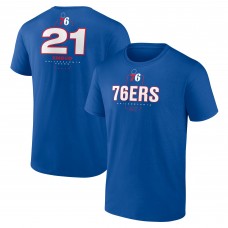 Philadelphia 76ers Joel Embiid Royal Behind The Back Name & Number T-Shirt
