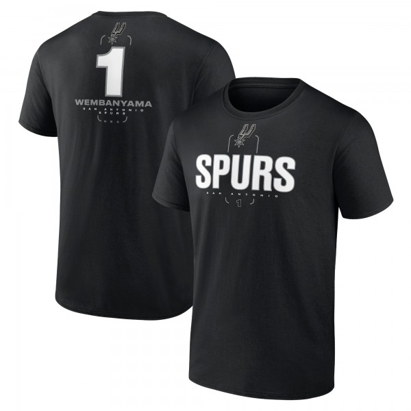 Футболка Victor Wembanyama San Antonio Spurs Behind The Back Name & Number - Black