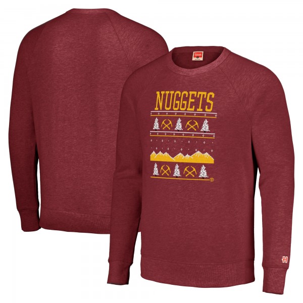 Кофта Unisex Denver Nuggets Homage Red Holiday Tri-Blend Raglan