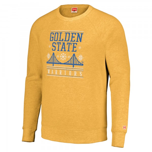 Кофта Golden State Warriors Homage Unisex Holiday Tri-Blend Raglan - Gold