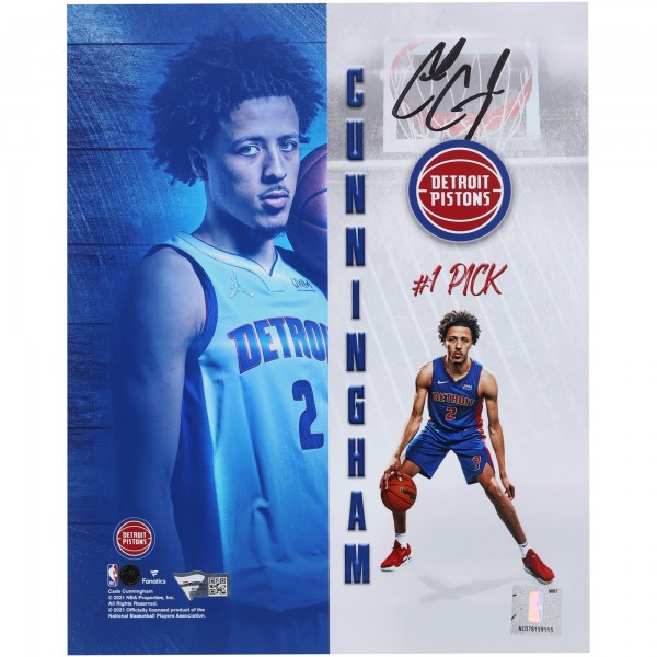 Cade Cunningham Detroit Pistons Autographed Fanatics Authentic 8 x 10 2021 NBA Draft Photograph