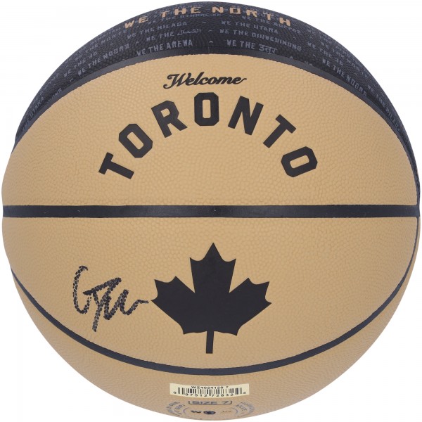 Gradey Dick Toronto Raptors Autographed Fanatics Authentic Wilson 2023/24 City Edition Collectors Basketball