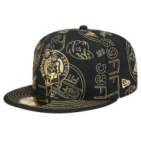 Бейсболка Boston Celtics New Era 59FIFTY Day Allover Print Stencil - Black