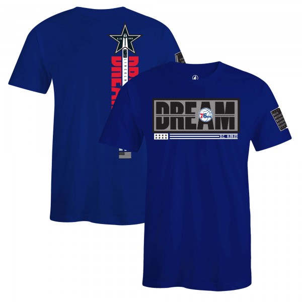 Unisex Philadelphia 76ers FISLL x Black History Collection Blue T-Shirt