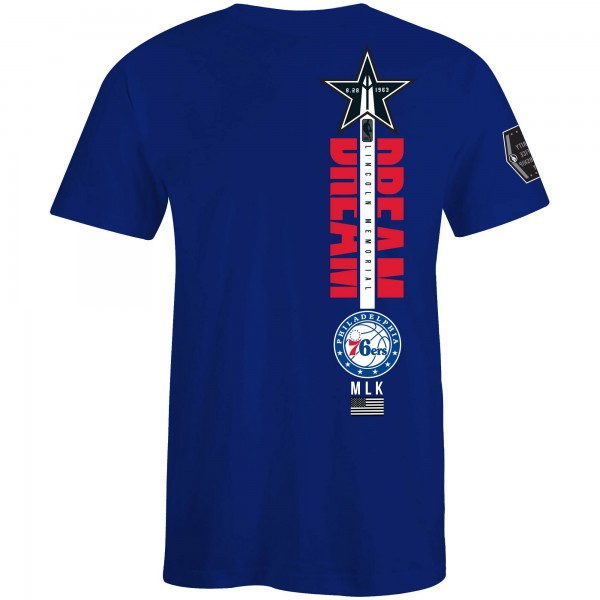 Unisex Philadelphia 76ers FISLL x Black History Collection Blue T-Shirt