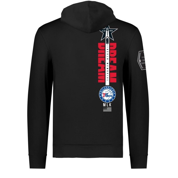 Unisex Philadelphia 76ers FISLL x Black History Collection Black Pullover Hoodie