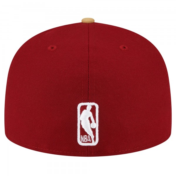 Бейсболка Cleveland Cavaliers New Era Wine/Gold 2-Tone 59FIFTY