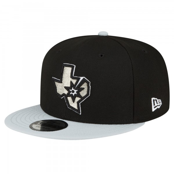 Бейсболка San Antonio Spurs New Era Official Team Color 2Tone 9FIFTY - Black/Silver