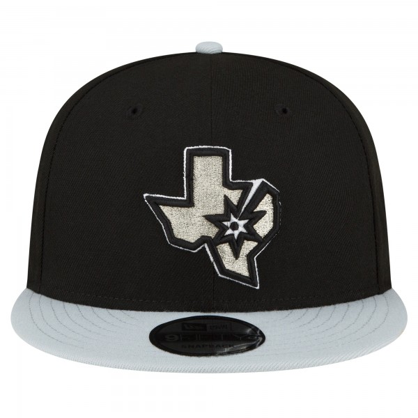 Бейсболка San Antonio Spurs New Era Official Team Color 2Tone 9FIFTY - Black/Silver