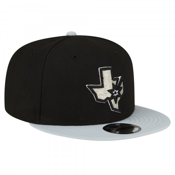 Бейсболка San Antonio Spurs New Era Official Team Color 2Tone 9FIFTY - Black/Silver
