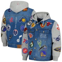 Толстовка Джинсовая куртка NBA FISLL All Teams Full-Button - Blue/Gray