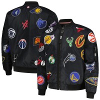 Бомбер NBA FISLL All Logo Aviator Flight - Black