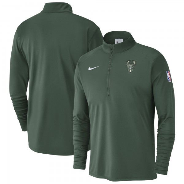 Кофта на короткой молнии Milwaukee Bucks Nike 2024/25 Courtside Performance - Hunter Green