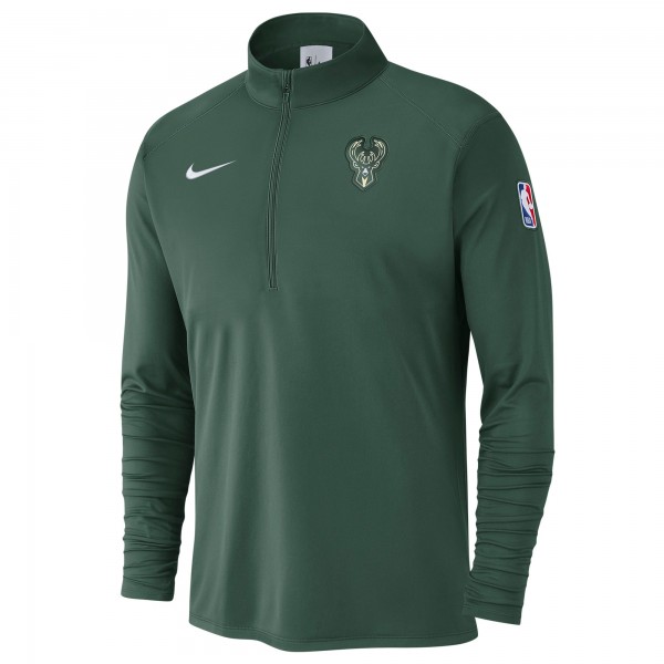 Кофта на короткой молнии Milwaukee Bucks Nike 2024/25 Courtside Performance - Hunter Green