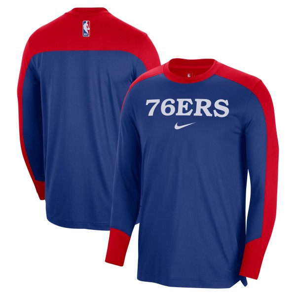 Philadelphia 76ers Nike Royal 2024/25 Authentic Pre-Game Legend Long Sleeve Shooting Shirt