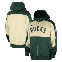 Толстовка на молнии Milwaukee Bucks Nike Authentic On-Court Showtime Performance - Hunter Green