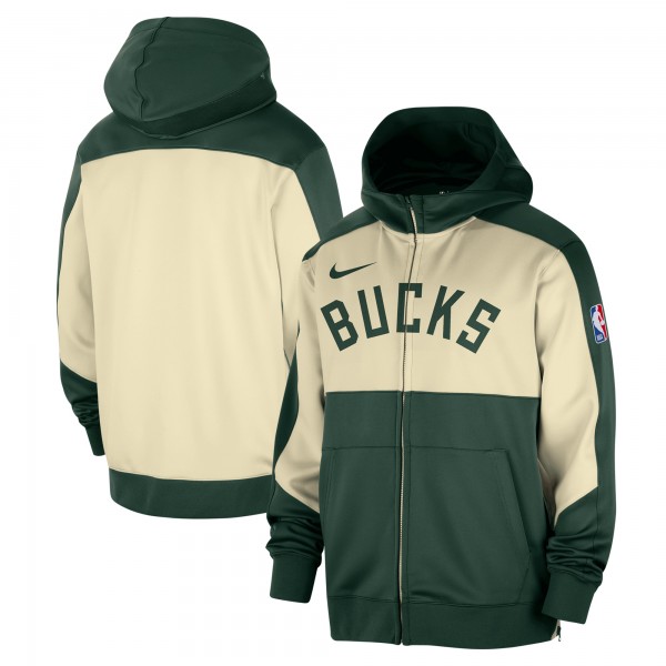 Толстовка на молнии Milwaukee Bucks Nike Authentic On-Court Showtime Performance - Hunter Green