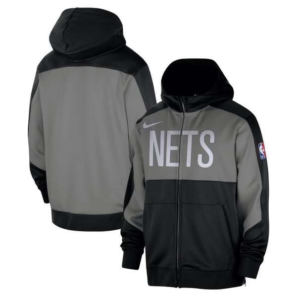 Толстовка Brooklyn Nets Nike Black Authentic On-Court Showtime Performance Full-Zip