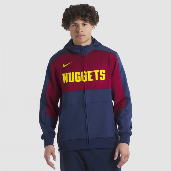 Толстовка на молнии Denver Nuggets Nike Navy Authentic On-Court Showtime Performance