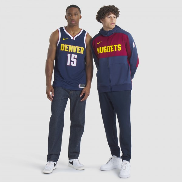 Толстовка на молнии Denver Nuggets Nike Navy Authentic On-Court Showtime Performance