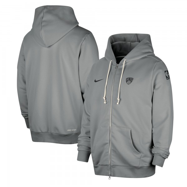 Толстовка на молнии Brooklyn Nets Nike Authentic Standard Issue - Gray
